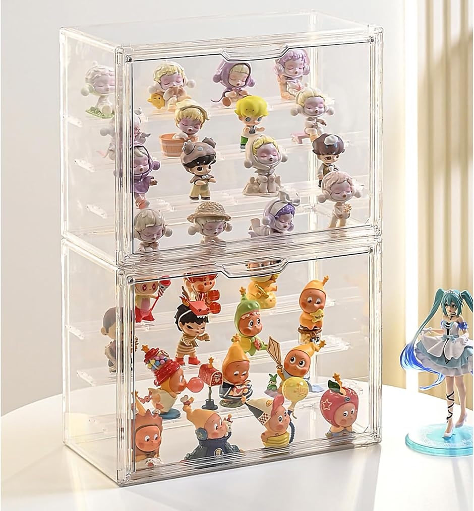 フィギュアケース 2個セット幅36x奥行17.7x高さ27cm UVカット 透明