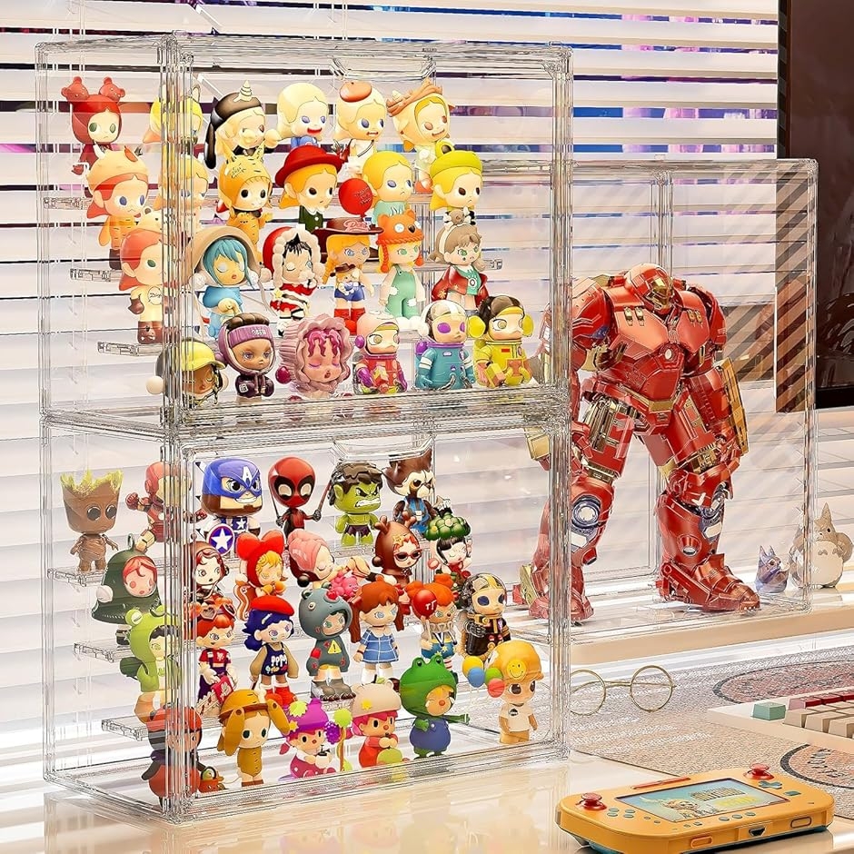 フィギュアケース 2個セット幅36x奥行17.7x高さ27cm UVカット 透明