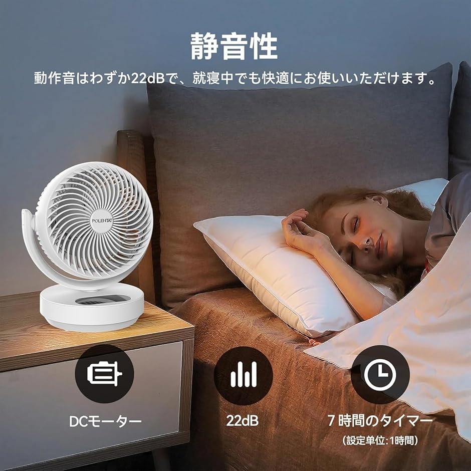 最新改良型 サーキュレーター 扇風機 DCモーター 静音 10〜23畳 左右首