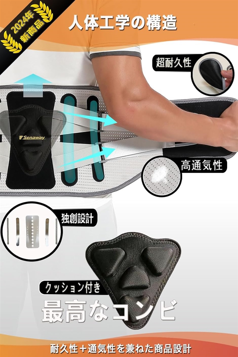 腰サポーター ベルト コルセット腰楽強力固定サ...の詳細画像1