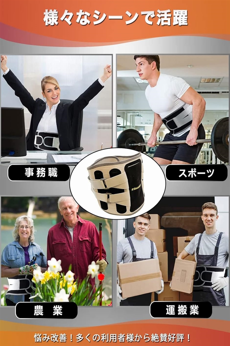 腰サポーター ベルト コルセット腰楽強力固定サ...の詳細画像2
