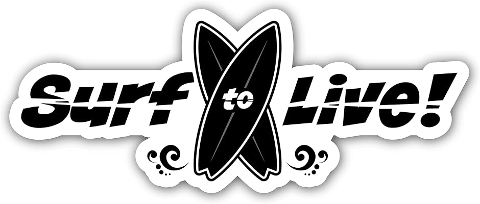 Surf to Live �T�[�t�B���p �A�E�g�h�A�p �X�e�b�J�[ �V�[�� W150mmxH60mm �� �o�C�N �T�[�t�{�[�h ���O �h��