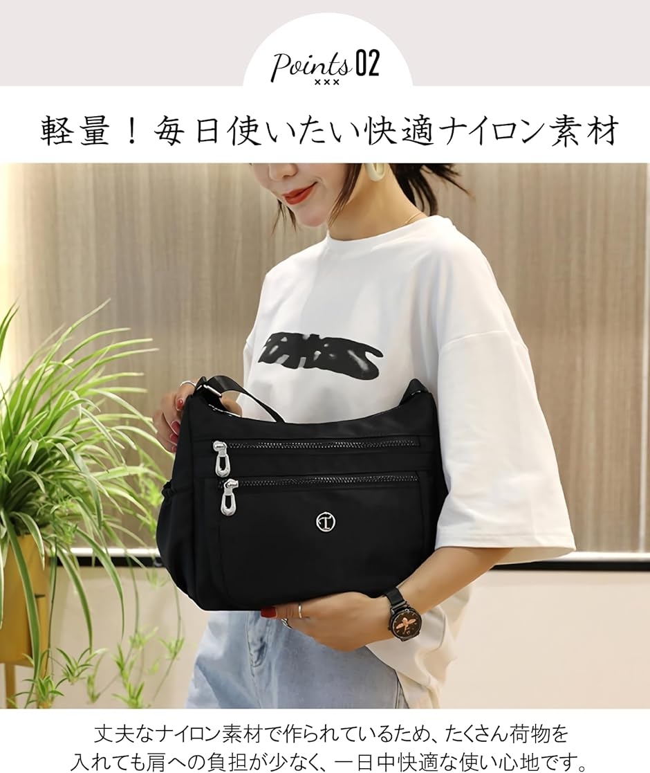 多ポケットで見た目以上の収納力 ショルダーバッグ 斜め掛け 肩掛け レディース 小さめ 軽量 かばん (サックスブルー, 小さめ ...