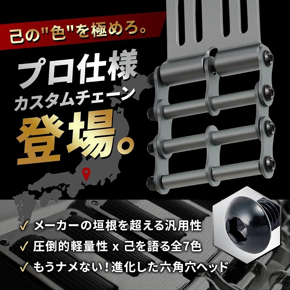 互換性 連結カスタムチェーン アルミ 腰道具用 金具一式 ベルトループ