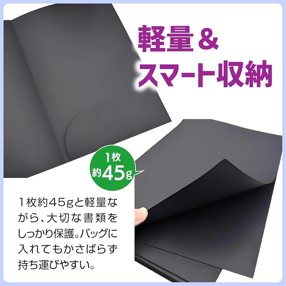 クラフト紙製 A4ファイルケース 名刺ポケット付き 書類整理 (ネイビー