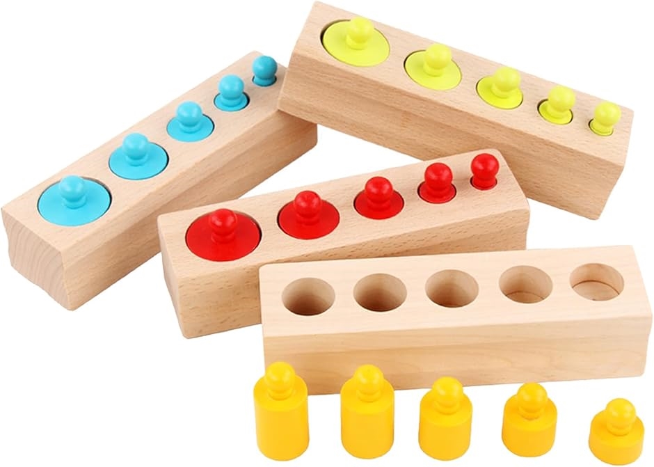 型はめパズル 木製 モンテッソーリ 木のおもちゃ 無着色 感覚 学び(カラフル)