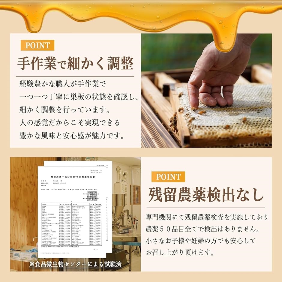 500g 国産ハチミツ 非加熱 百花蜜 残留農薬検出なし 濃厚蜂蜜 西洋