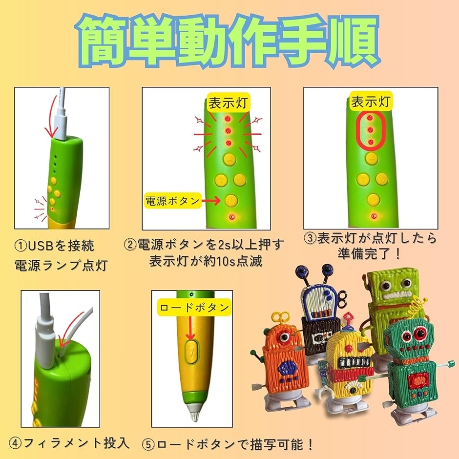子供も安心。先端が熱くならない 3Dペン LP061S|安全設計&簡単操作 子供も安心。先端が熱くならない 3Dペン LP061S|安全設計&簡単操作