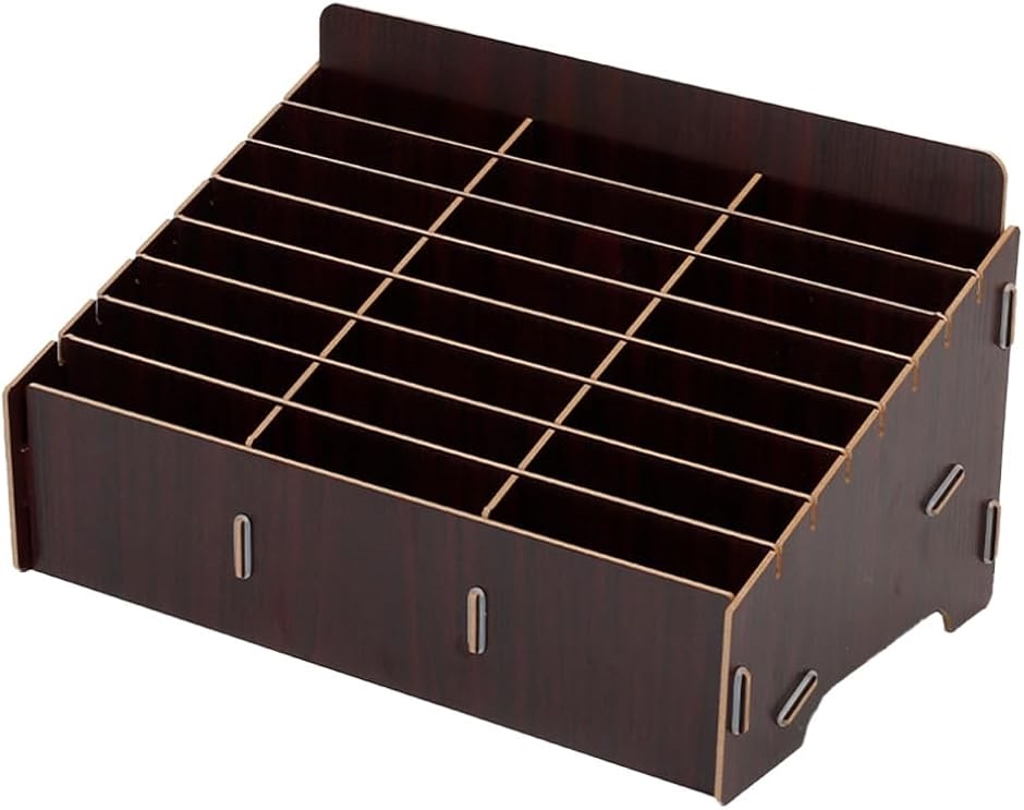 レターボックス 伝票ケース 書類ケース 書類立て 収納ケース 取り外し可能 仕分けラック お札 手紙用(ダークブラウン,  ワンサイズ)