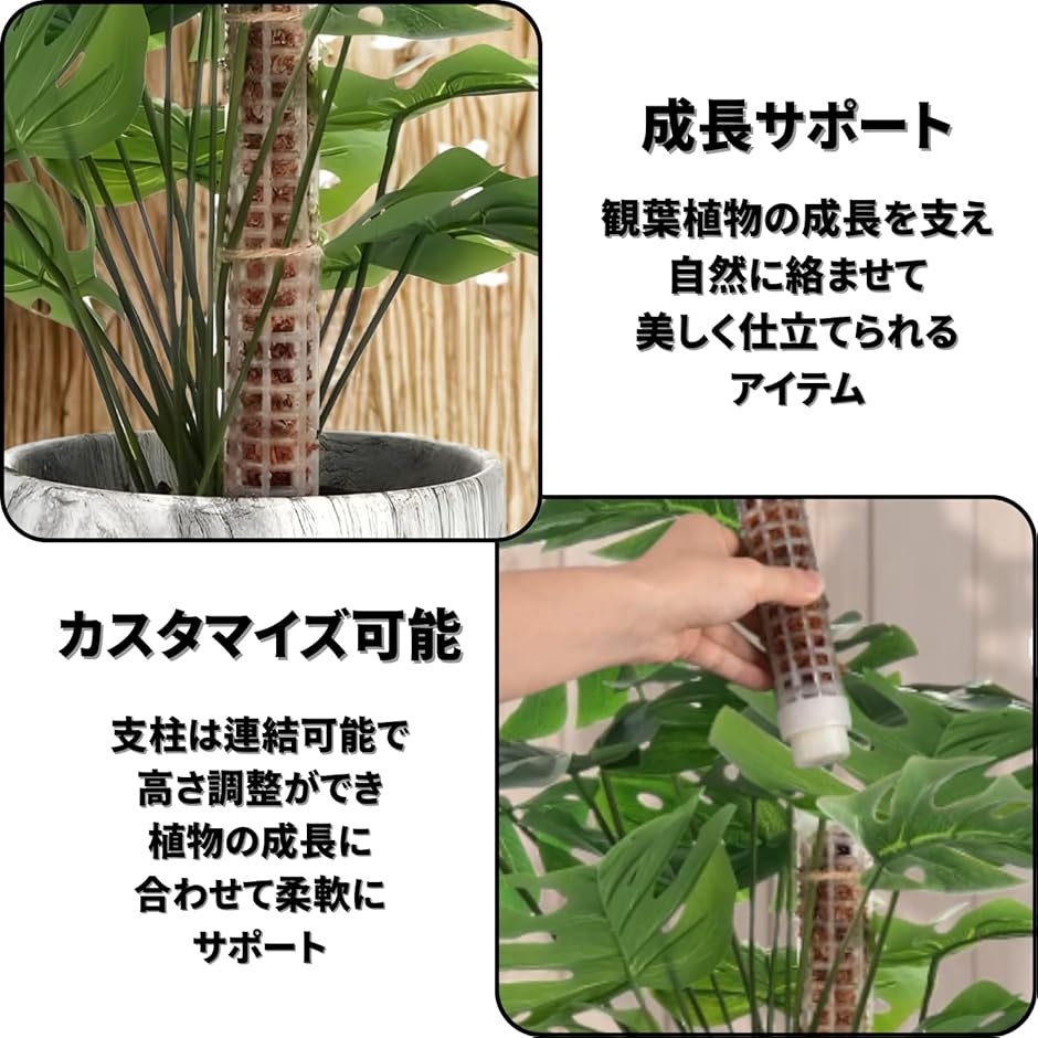 モスポール 観葉植物 支柱 4本セット プラスチック(グリーン