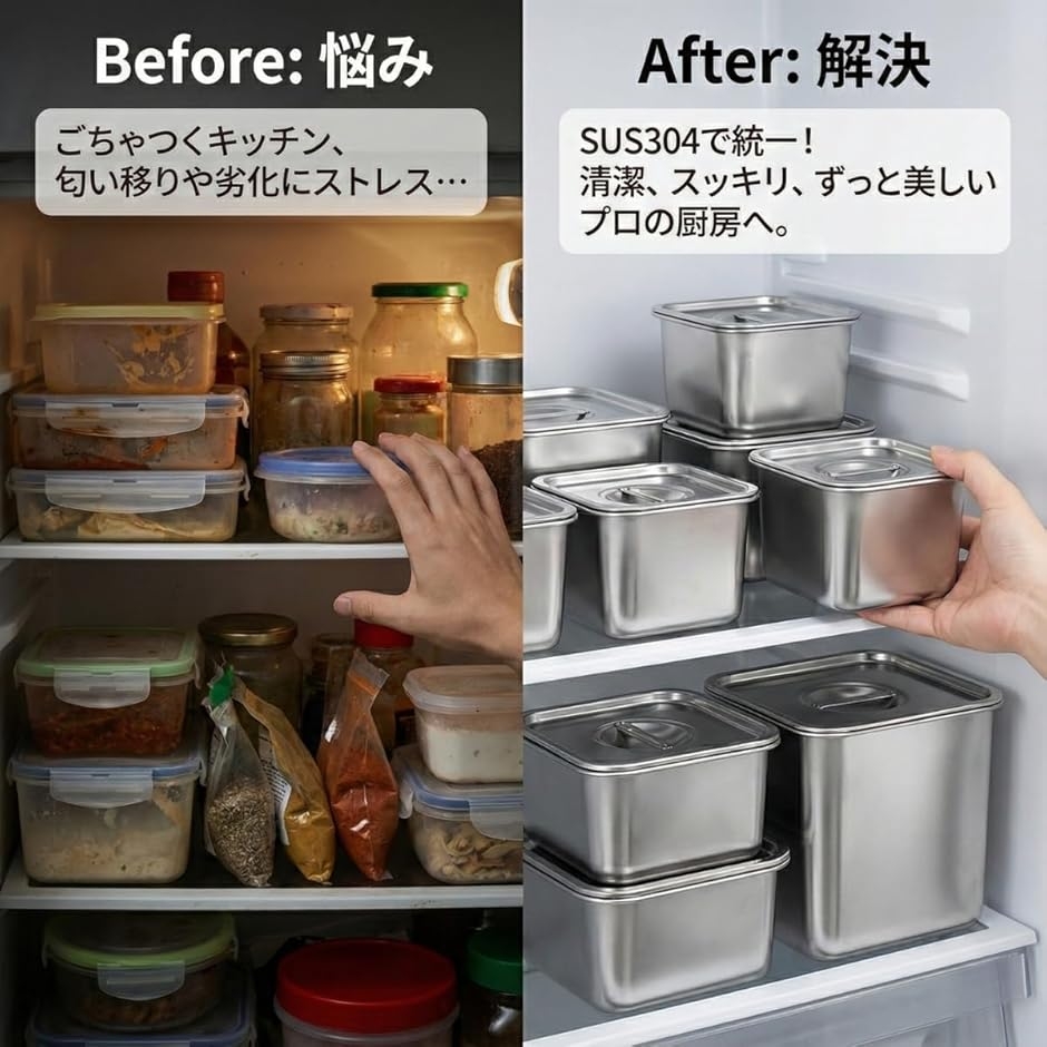 キッチンポット ステンレス タッパー 調味料入れ 蓋付き 高強度高耐食