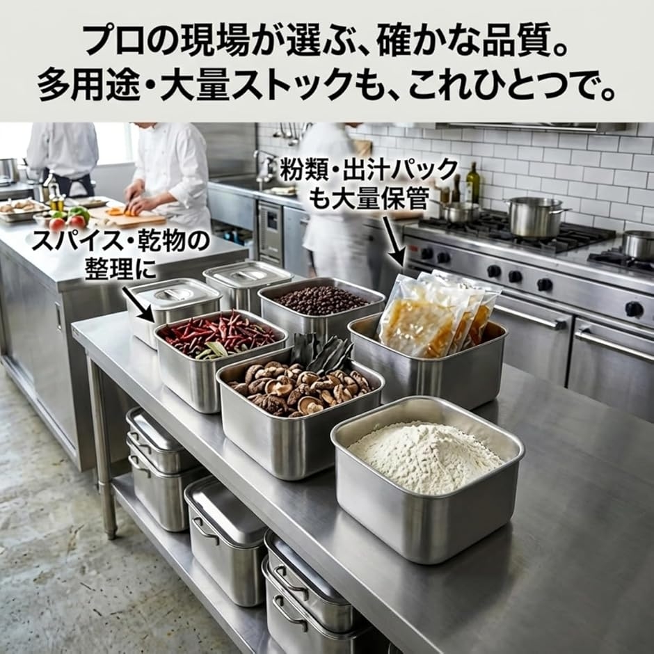 キッチンポット ステンレス タッパー 調味料入れ 蓋付き 高強度高耐食