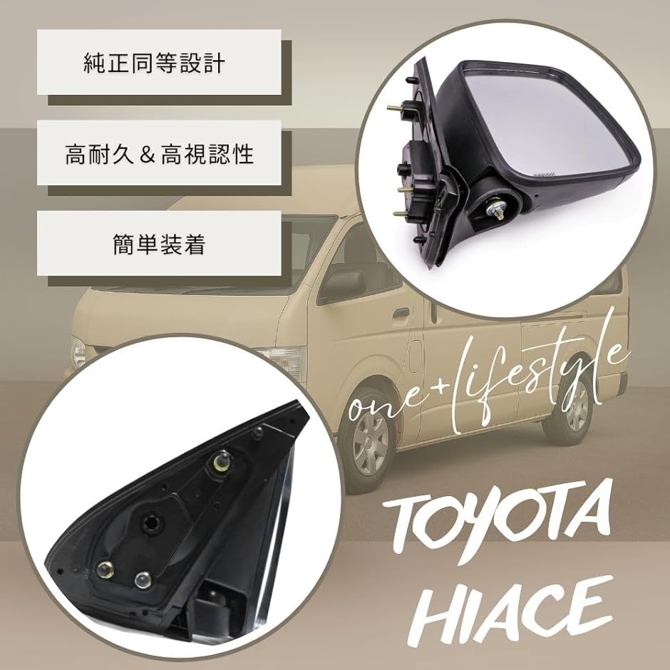 互換品】 ハイエース レジアスエース 200系 1〜7型 ドアミラー 運転席