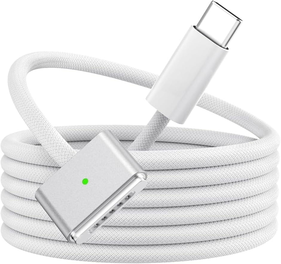 USB-C to Mag-Safe 3 ���C�[�d�P�[�u�� ���ϋv�ґg�i�C���� �^�C�vC-�}�O�Z�[�t3 (�z���C�g,  2M)