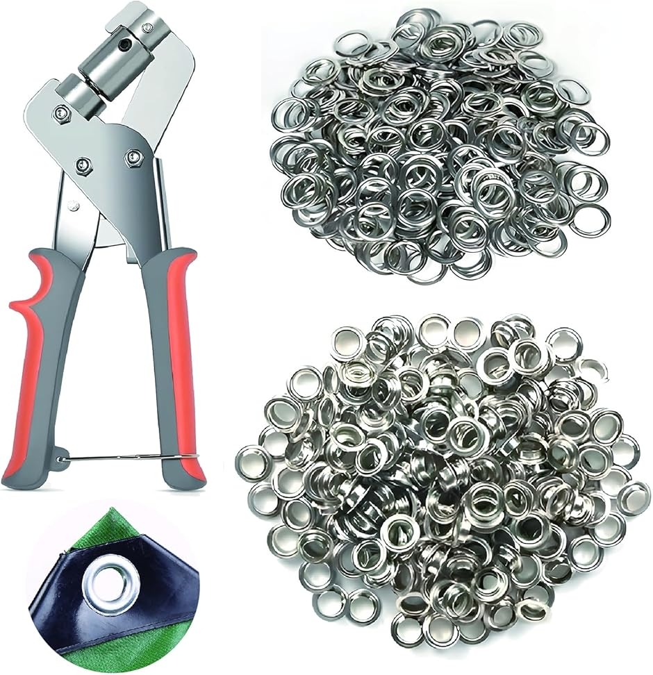 ハトメパンチセット 10mm プライヤー付き ハトメ打ち 布 革製品 補強
