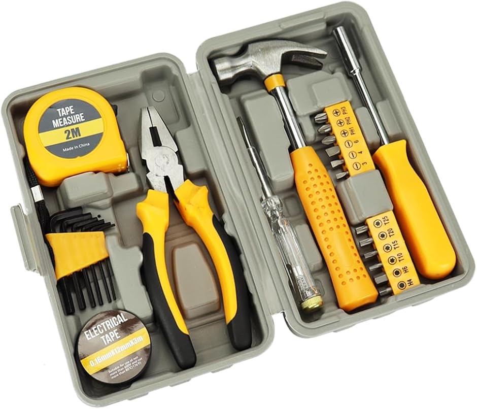 家庭用DIY工具 24点セット 初心者向け ペンチ ドライバー ハンマー