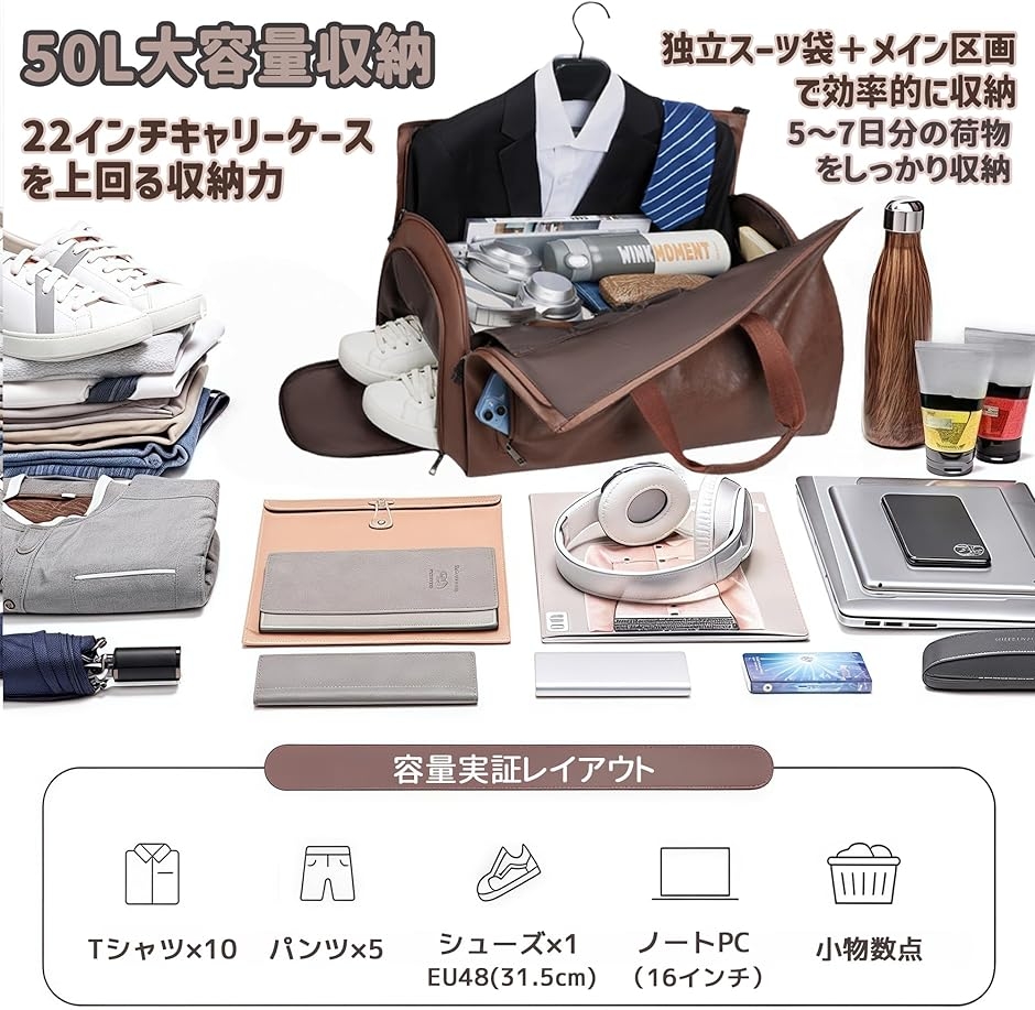 ローリングガーメントバッグ ボストンキャリー 4WAY キャリーオン
