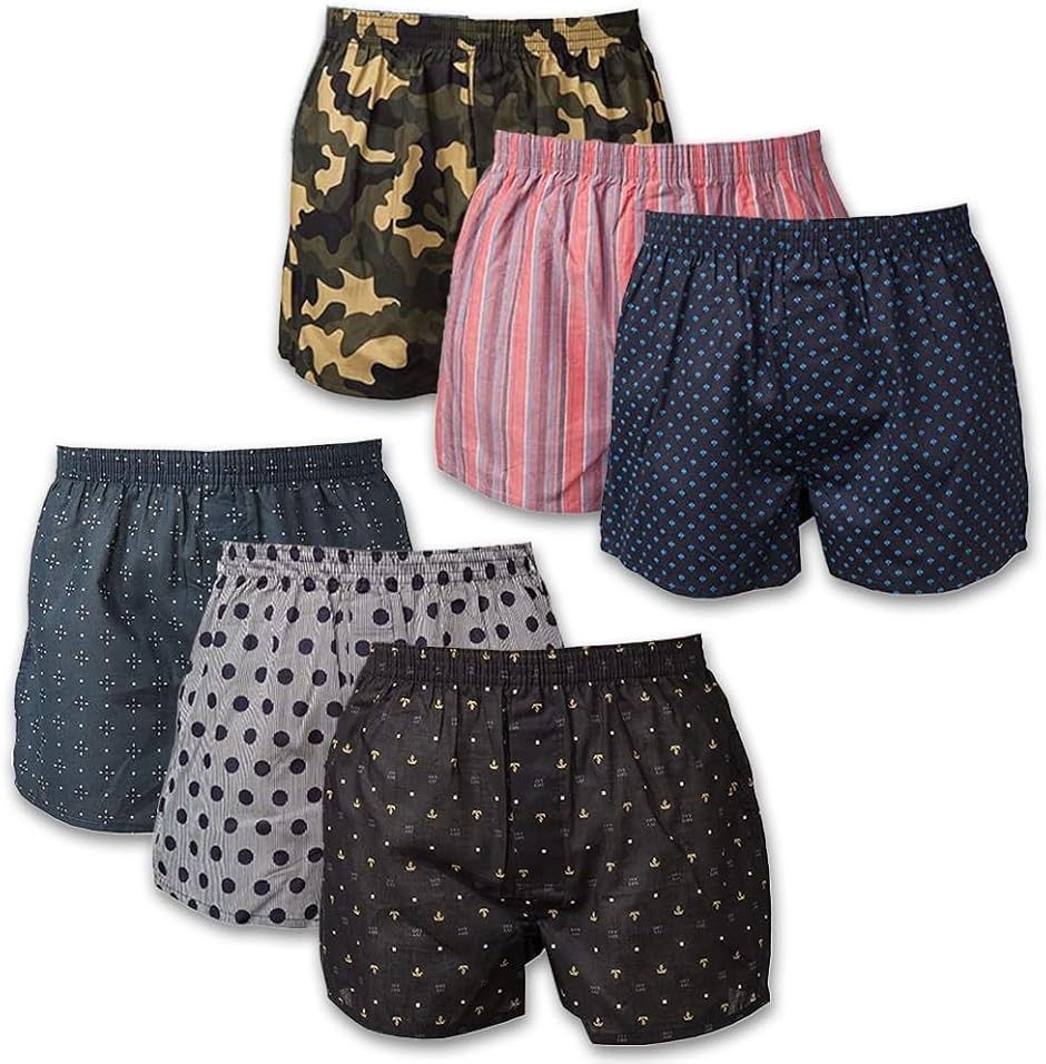 Yahoo! Yahoo!ショッピング(ヤフー ショッピング)トランクス 下着 メンズ ランダムセット アンダーウェア チェック プリント 大きいサイズ（プリント柄6枚ランダムセット,  LL）