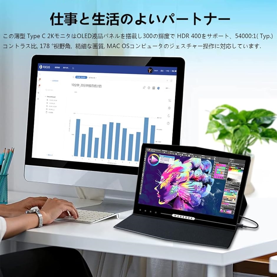 モバイルモニター モバイルディスプレイ 13.3インチ 有機EL Amazon.co.jp: 2K 有機elモバイルモニター タッチ Eleduino 13.3インチ