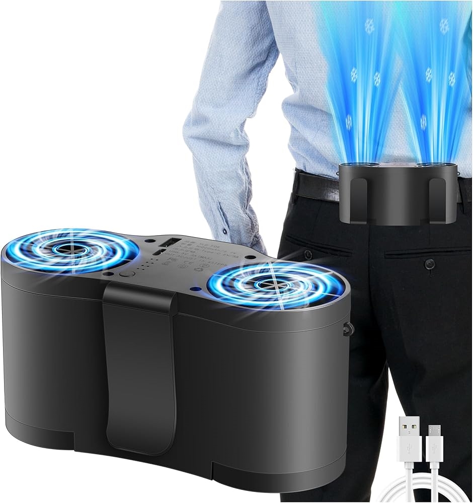 腰掛け扇風機 12V高出力 ベルトファン 10000mAh 大容量 軽量