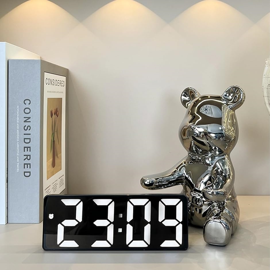 SILVER 925　デザイナーコレクション　くまの置時計　シルバー　銀 置き時計 クマ かわいい おしゃれ デジタル 目覚まし時計 卓上
