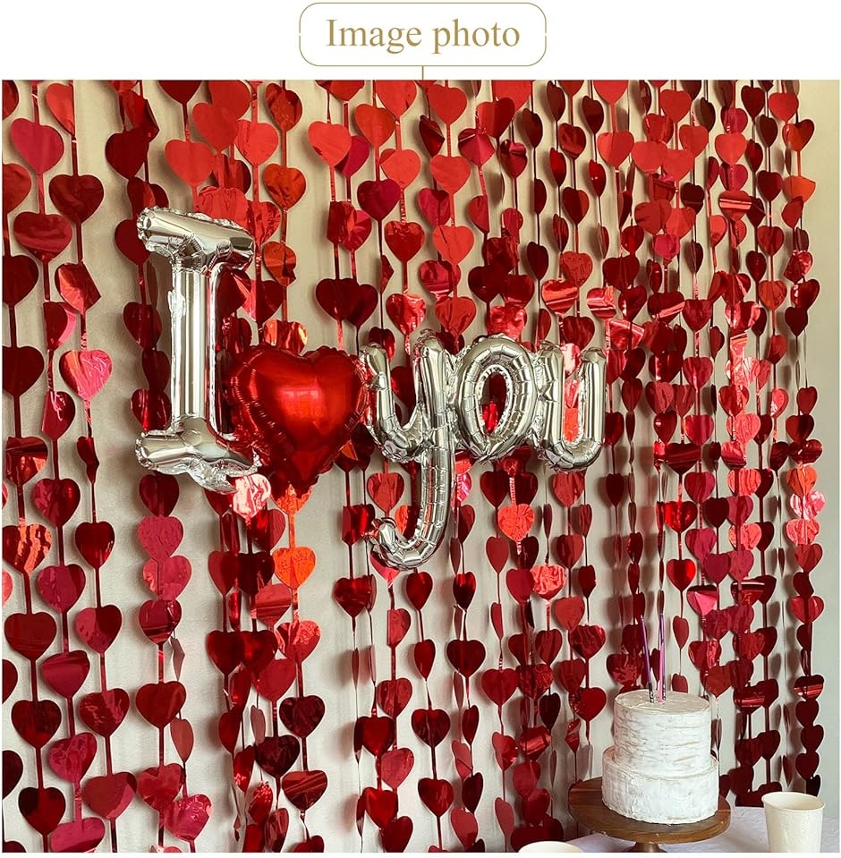 タッセルカーテン 2個 セット ハート型 キラキラ 背景 結婚式 誕生日