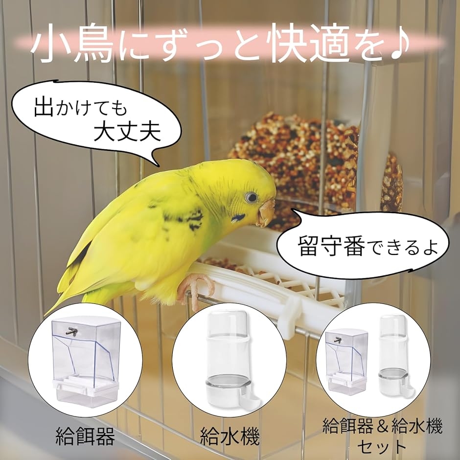 鳥専用自動給餌器（小粒用）と備長炭セット 鳥の餌 自動給餌器 インコ 餌やり機 小鳥の餌 文鳥 バードフィーダー