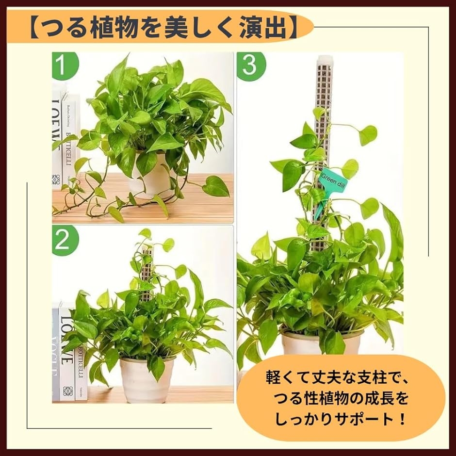 モスポール 支柱 園芸 ガーデニング 連結可能 4本セット (ホワイト