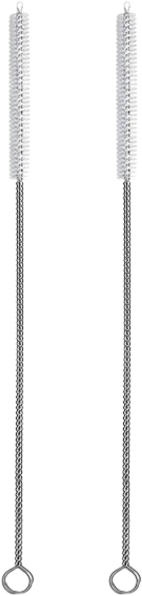 2個セット ストローブラシ ロングチューブブラシ 極細タイプ 隙間 多用途 柔軟 (ホワイト,  240x10mm)