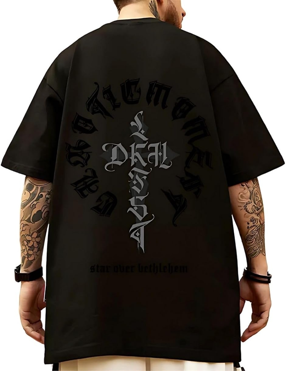 MEDUZA Tシャツ ブラック バックプリント Lサイズ tシャツ メンズ 半袖 バックプリント 前後 大きいサイズ ジムtee 速乾