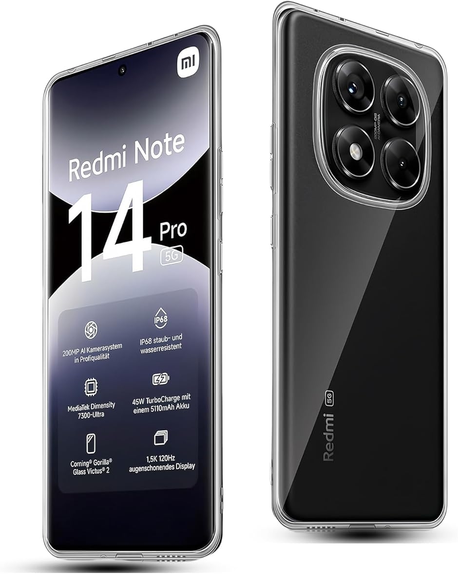 For Redmi Note 14 Pro 5G �ϏՌ� �P�[�X �J�o�[ �X�g���b�v�z�[�� �N���A �w��h�~ (MJO-JAC-C594)