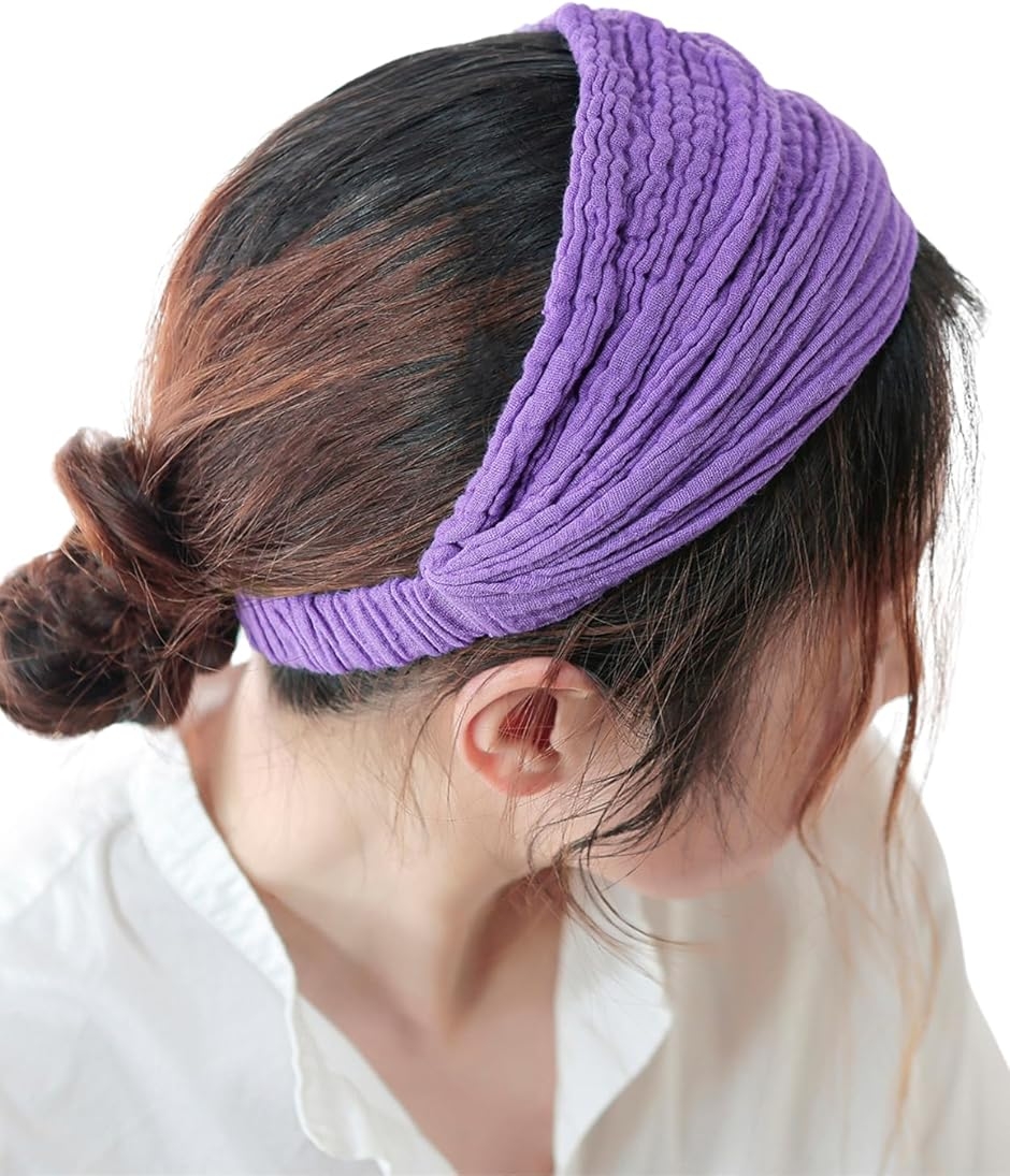 カチューシャ レディース 幅広 ヘアターバン 綿100% ヘアバンド バック
