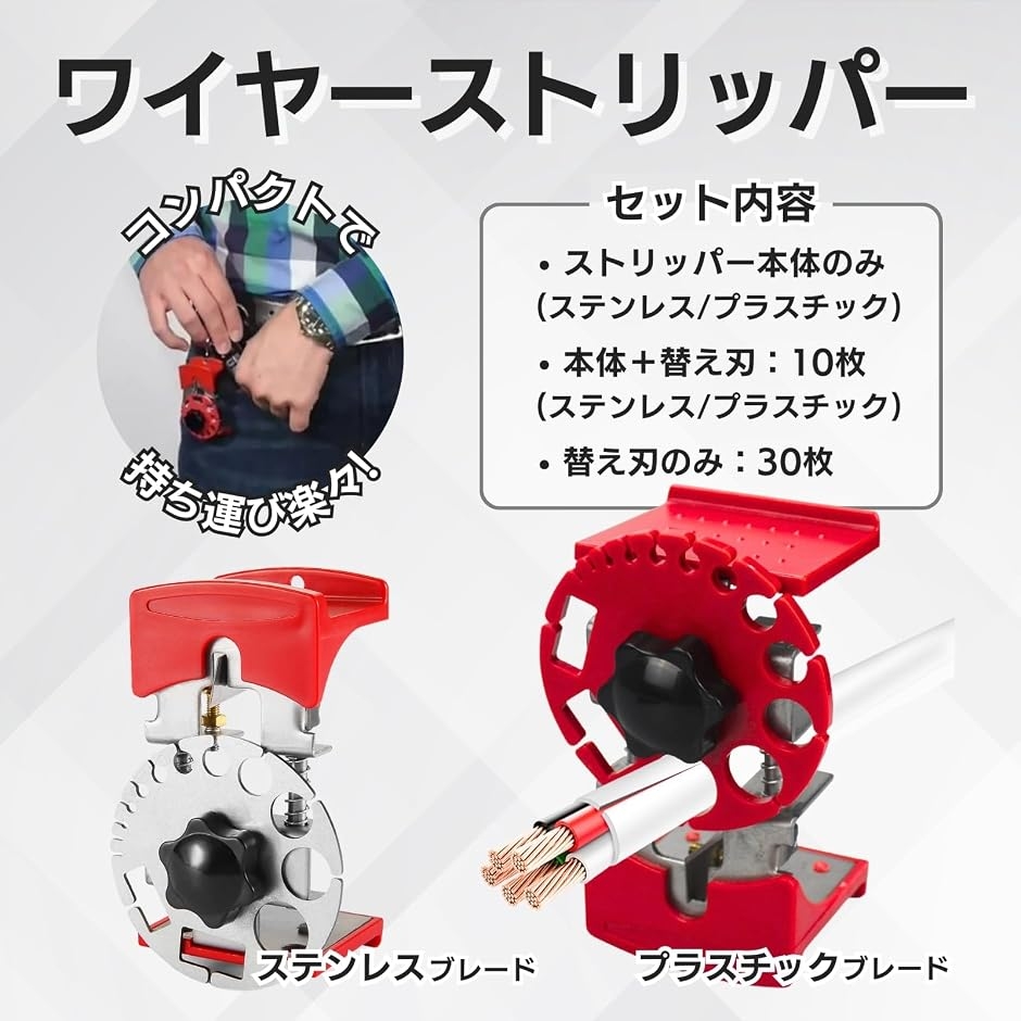 ワイヤーストリッパー ケーブルストリッパー 銅線 剥線機 電線皮剥き機 