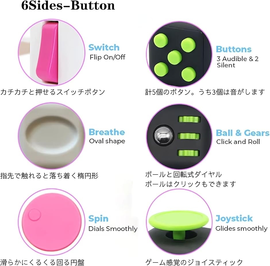 フィジェット リング トイ グッズ 不安解消 ボタン おもちゃ (3色