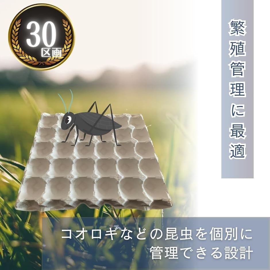 コオロギ 飼育 30室 昆虫 生き餌 繁殖用 ケース 卵トレー 卵パック (5