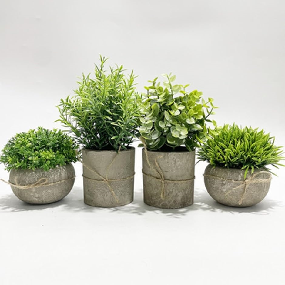 フェイクグリーン 人工観葉植物 4点セット 造花 インテリア 鉢植え 