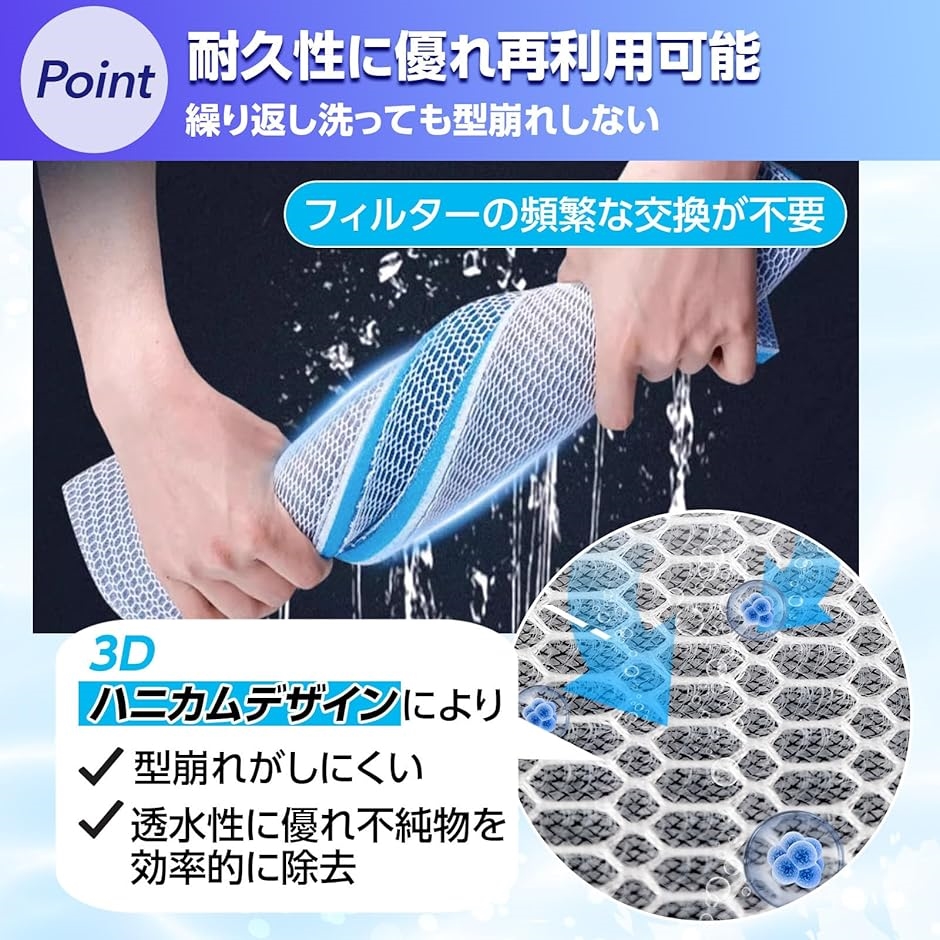 水槽 スポンジ フィルター 底面 濾過 マット カット可能 交換 ろ過