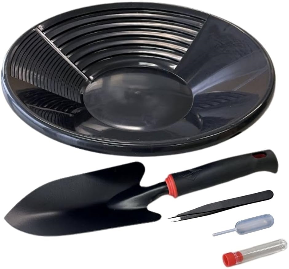 金 ゴールド パンニング 皿 砂金 採り 取り 道具 セット 入れ 袋 掘り