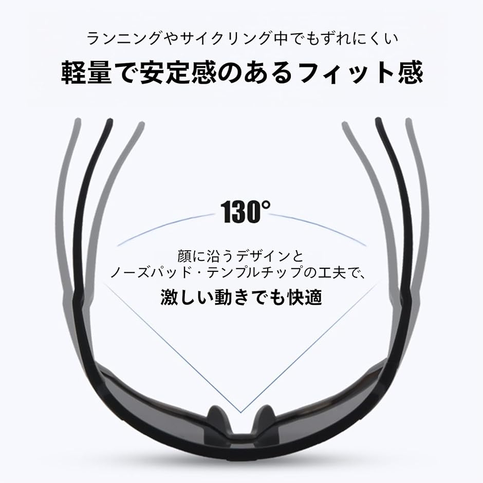 スポーツサングラス 偏光 UVカット 登山 テ...の詳細画像5