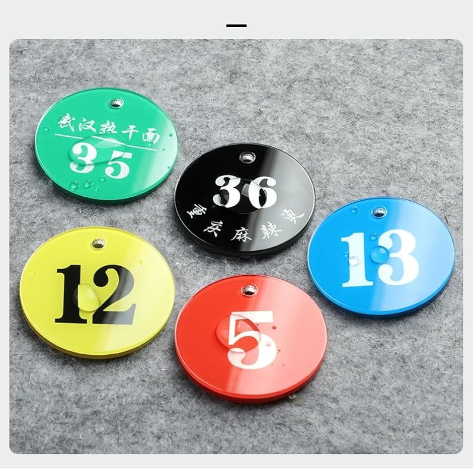 番号タグ キーホルダー クローク ロッカー用 クリップ付き 1-30(ブルー