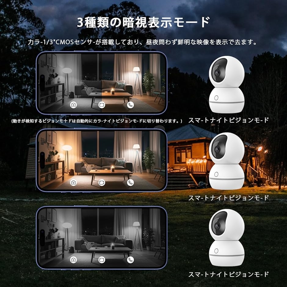 2025年新型 ペットカメラ 400万画素 2K ベイビーモニター