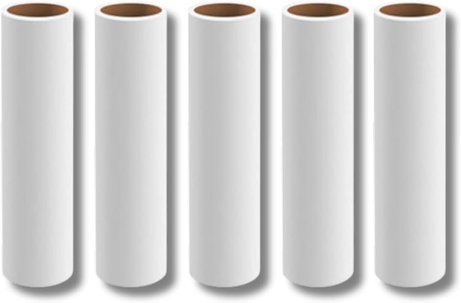 粘着式クリーナー 粘着ローラー 衣類クリーナー 携帯用 洋服用 (詰替テープx5本,  高さ13.5cmx幅3.5cmx奥行3.5cm)