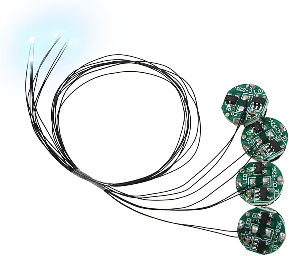 �����^���[�h���t�� LED���C�g ���C�X�C�b�`�� 4�Z�b�g �{�^���d�r CR927�Ή� ���C�����X �͌^ (�z���C�g,  ���[�h���_��)