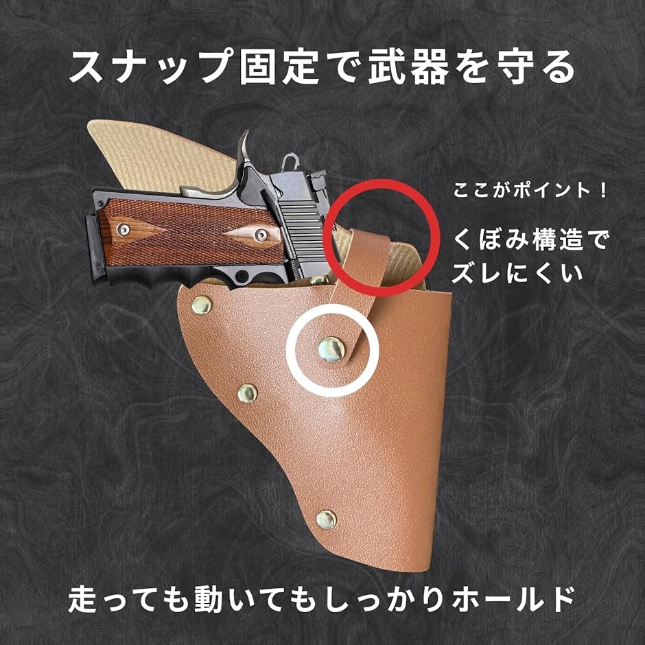 ホルスター トイガン用 ベルト固定 軽量 PUレザー サバゲー コスプレ