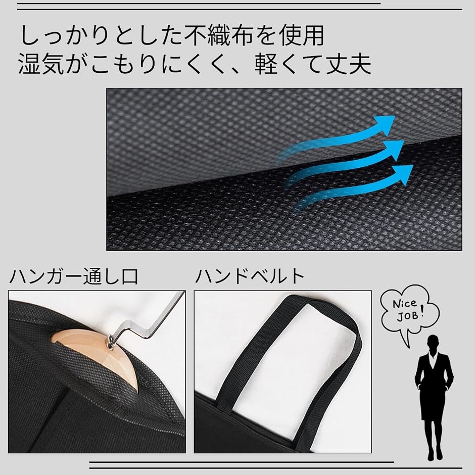 スーツカバー 130cm 三つ折り 肩掛け ガーメントバッグ ドレス ロング