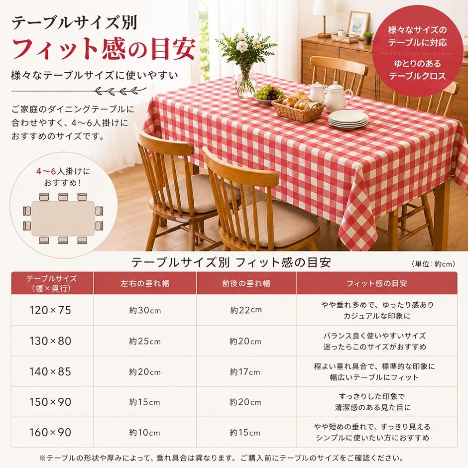 テーブルクロス チェック柄 PVC加工 防水 撥水 汚れ防止 滑り止め (黒
