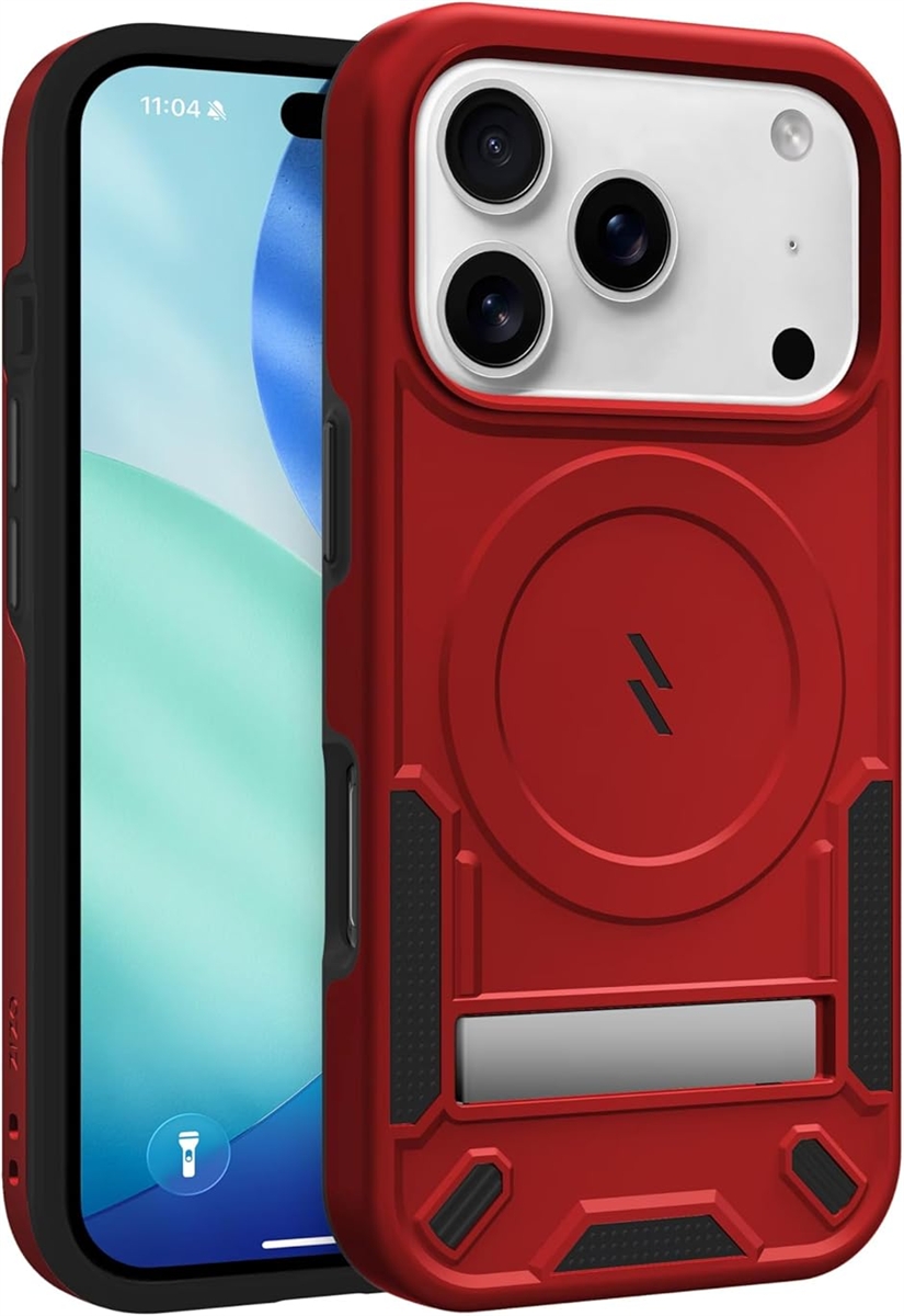 ZIZOiPhone 17 Pro Max 用 ケース 米軍MIL規格 (レッド / ブラック