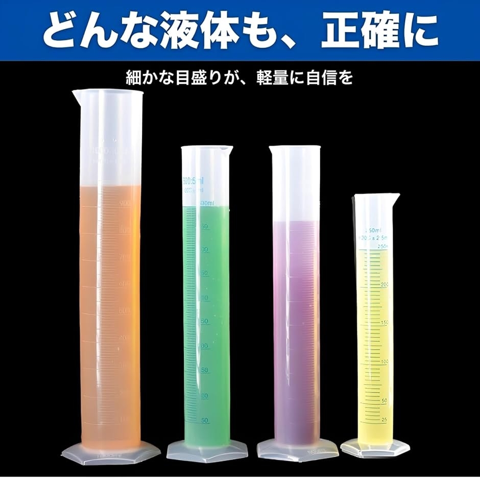 試験管 メスシリンダー 5本セット 透明 ビーカー 計量 MDM (5個セット