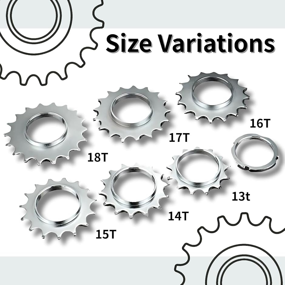 ピストコグ　厚歯 4個セット 13・15・16・17T 固定ギア 自転車 コグ ピストバイク 1/2 1/8 厚歯 スプロケット