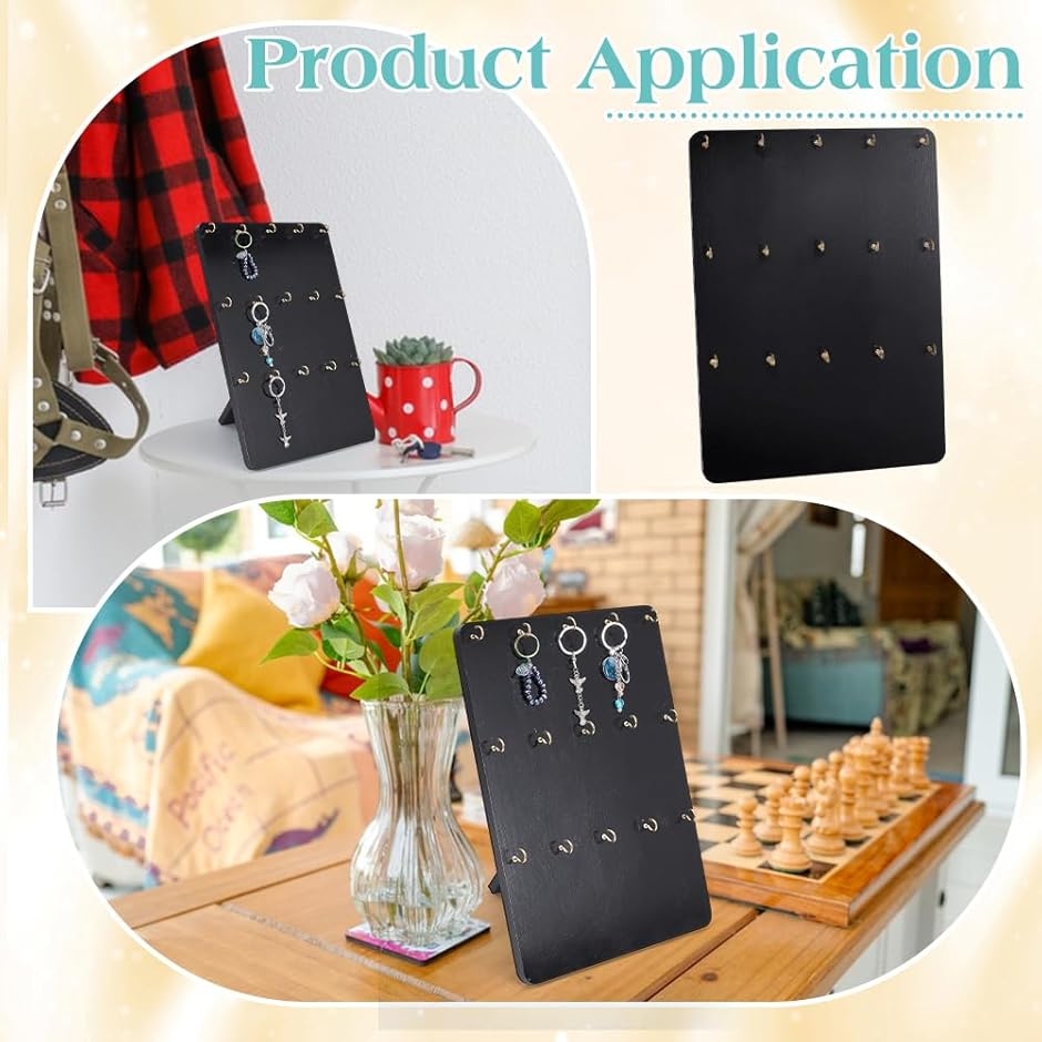 キーホルダー ディスプレイスタンド 木製 15フック ショーケース